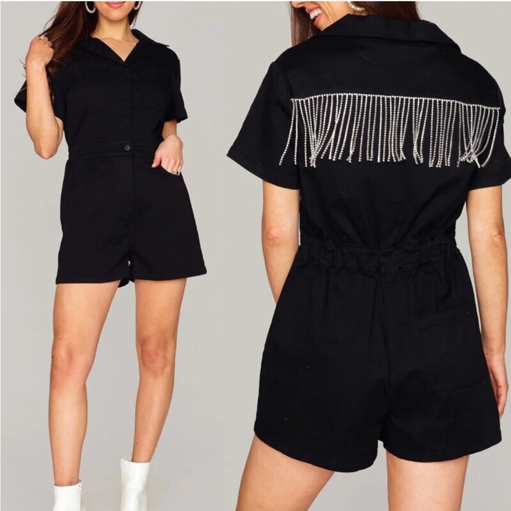 Buddy Love Jessie Jumper Rhinestone Romper Size M